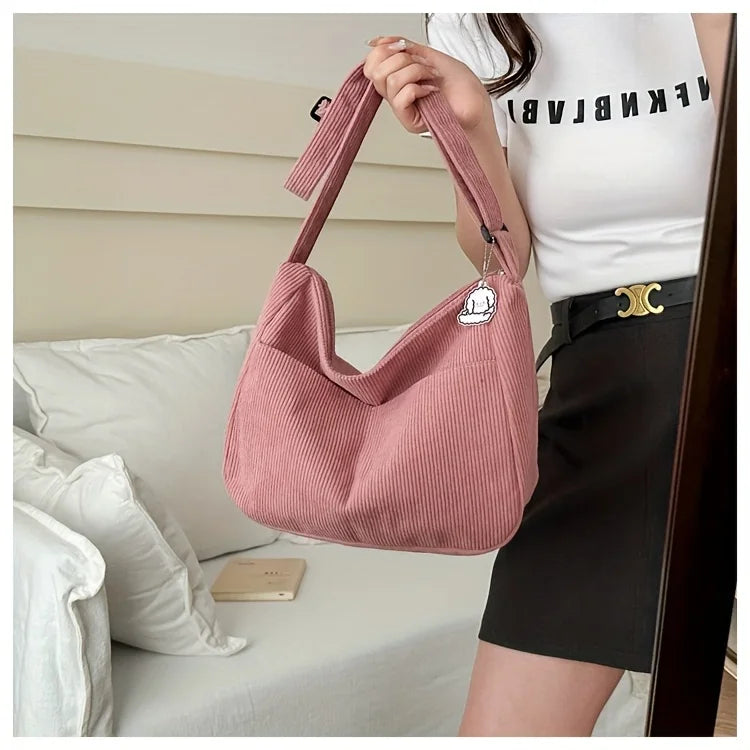 Sac à bandoulière en velours côtelé