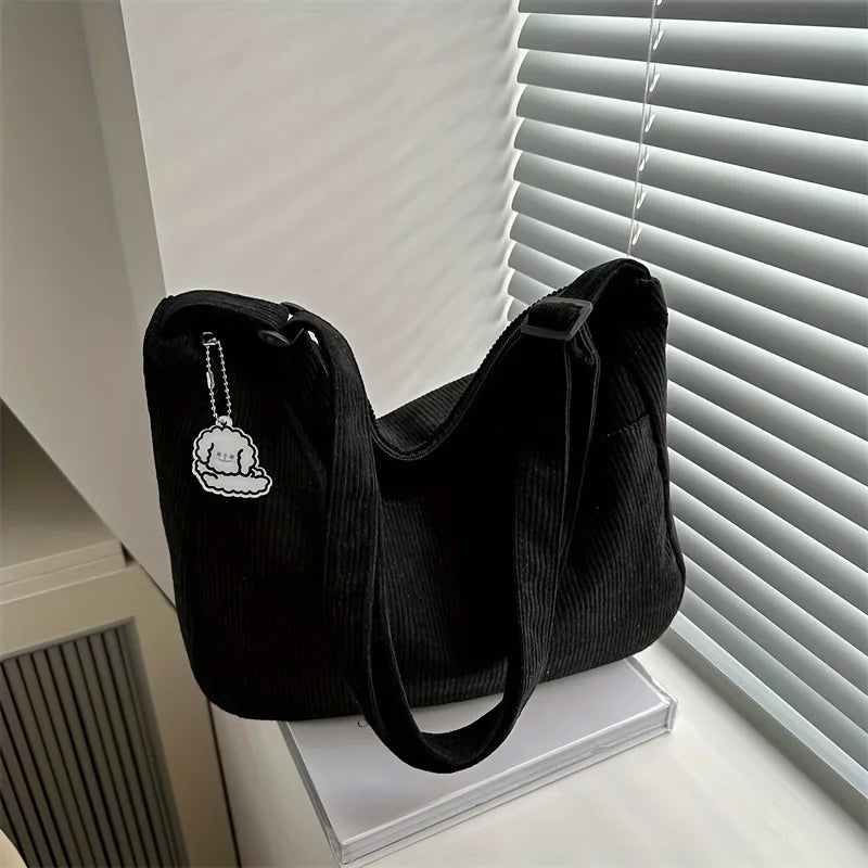 Sac à bandoulière en velours côtelé