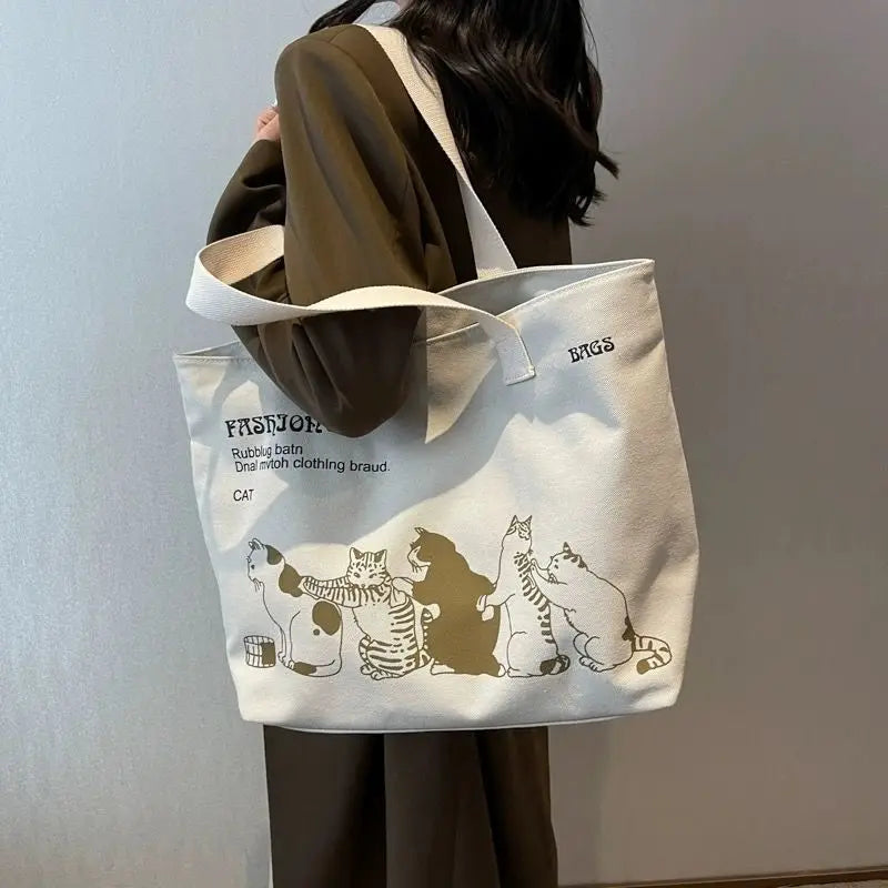 Sac fourre-tout en toile L'Amie des Chats