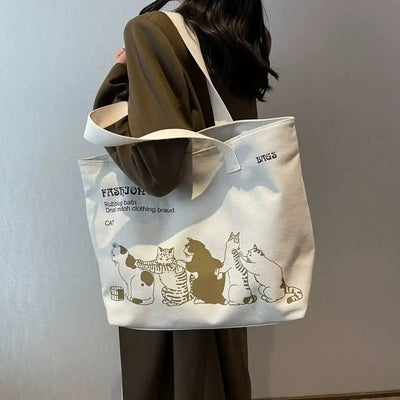 Sac fourre-tout en toile L'Amie des Chats