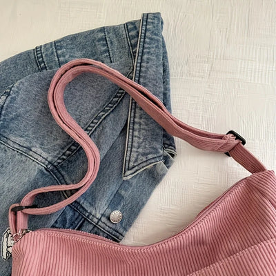 Sac à bandoulière en velours côtelé