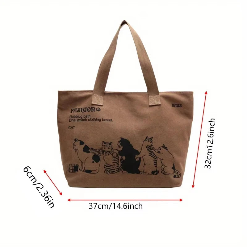 Sac fourre-tout en toile L'Amie des Chats