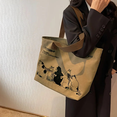 Sac fourre-tout en toile L'Amie des Chats