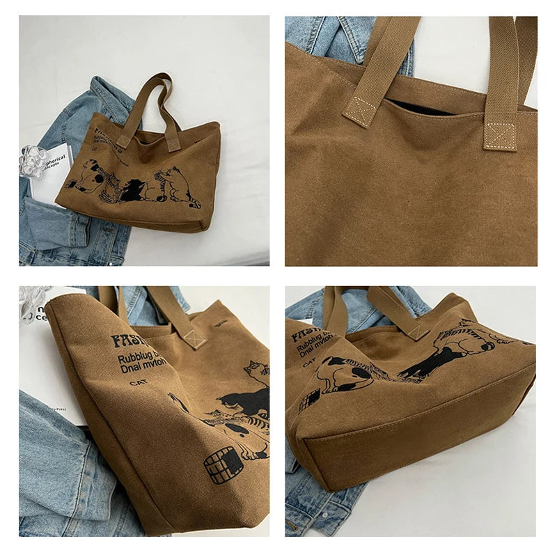 Sac fourre-tout en toile L'Amie des Chats