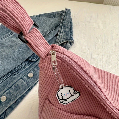 Sac à bandoulière en velours côtelé